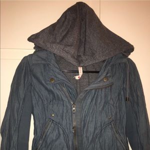 Free People Navy Hooded Jacket